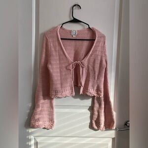 Francesca's Pink Knit Cardigan